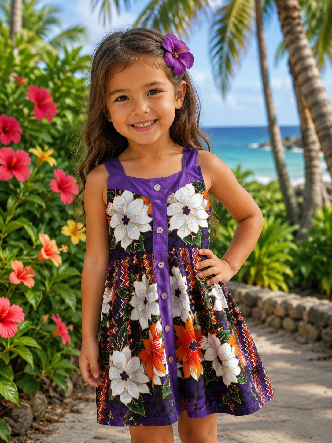Aloha Button Dress