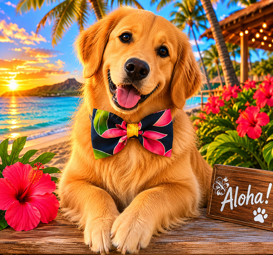 Aloha Dog BowTie